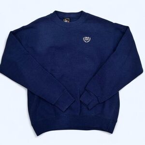 VINTAGE 80s Men's Navy USA Olympics Sweater